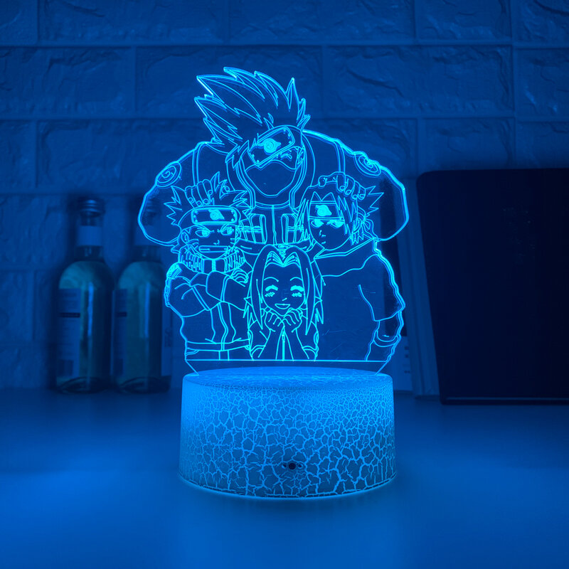 Детский ночник с аниме Наруто удзумаки, светодиодный клубный светильник 7 Какаси Хатаке, красочный ночсветильник для детской спальни, лампа...