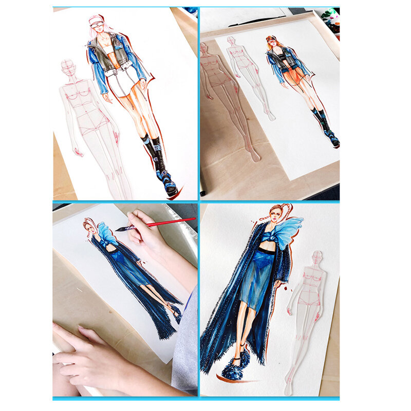 Design de moda régua pano linha desenho vestuário protótipo régua modelo dinâmico humano para a escola estudante desenho