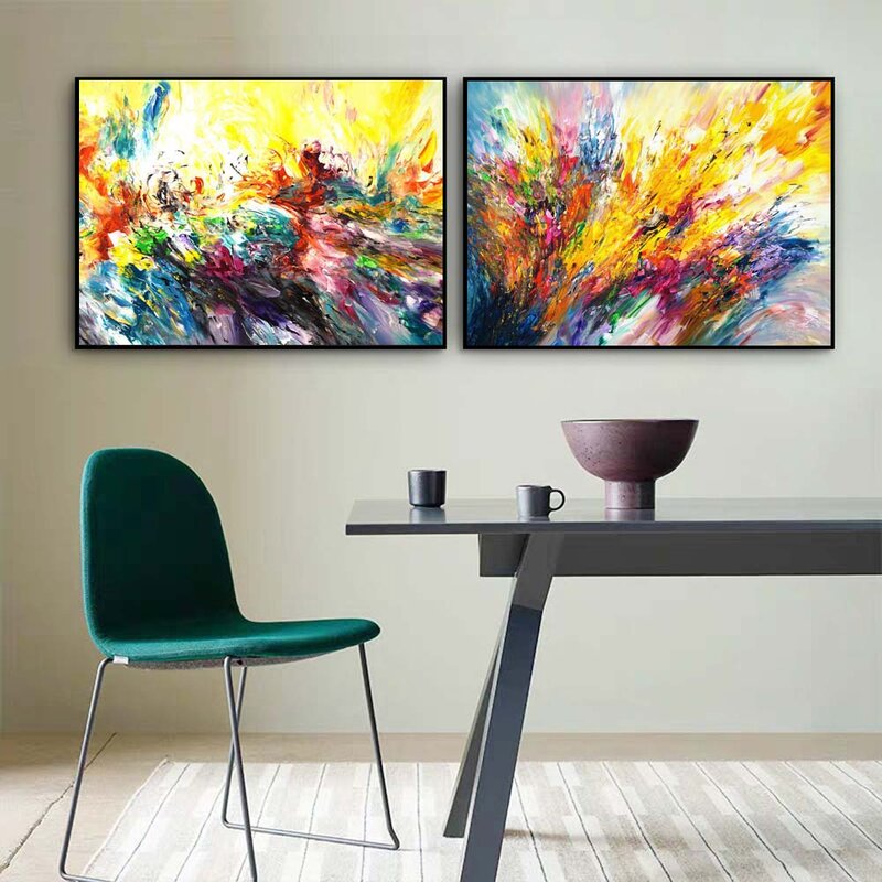 Nordic abstract art canvas painting aesthetic color graffiti poster office wall painting living room home decoration mural
