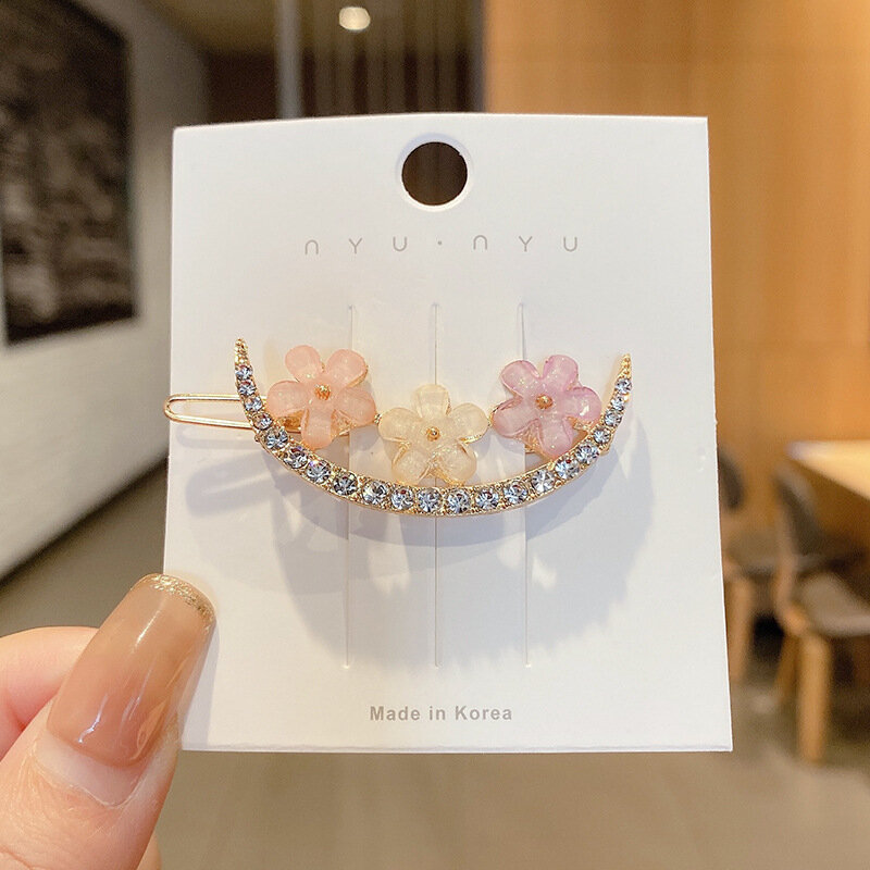 Horquillas de cristal con diamantes de imitación para mujer, horquillas de Metal geométricas, accesorios para el cabello para niña y mujer 2021
