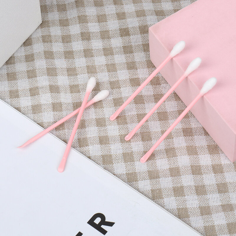 100Pcs Double Head Cotton Swab PP Sticks Cotton Swab Disposable Buds Cotton For Beauty Makeup Nose Ears Cleaning Tools Supplies