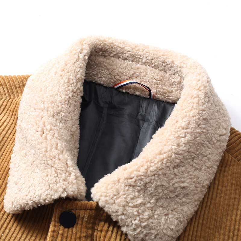 ชายเสื้อแจ็คเก็ต2021ใหม่หนาฤดูหนาวสั้นฤดูหนาว Corduroy
