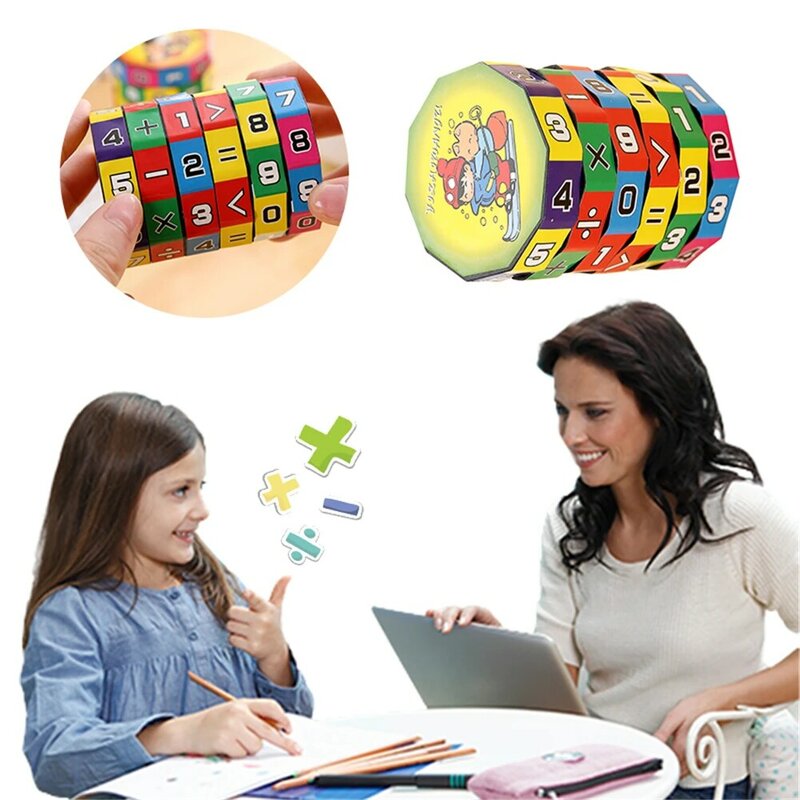 Angka Silinder Kubus Ajaib Mainan Puzzle Permainan Hadiah Angka Pendidikan Kubus Ajaib Sangat Membantu untuk Anak-anak Belajar Aritmatika