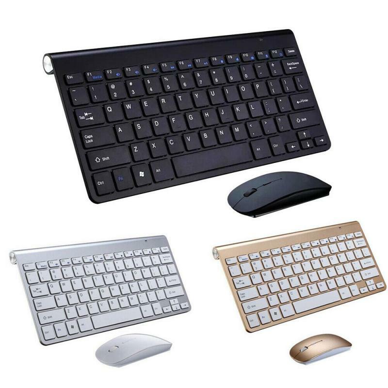 Ensemble Mini-clavier et souris multimédia sans fil 2.4G, pour ordinateur portable, PC de bureau, TV, fournitures de bureau