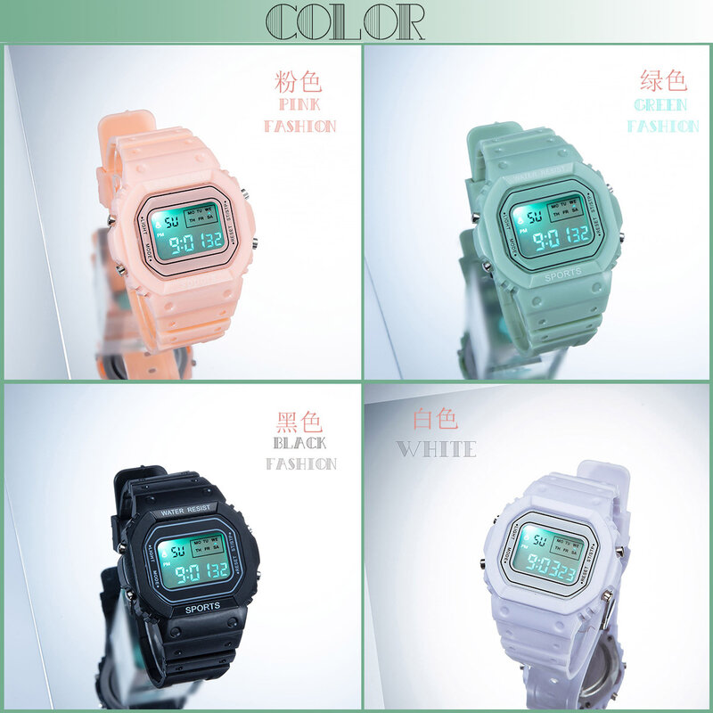 Relojes electrónicos para hombre y mujer, pulsera Digital LED transparente con correa de silicona de oro rosa, reloj deportivo femenino