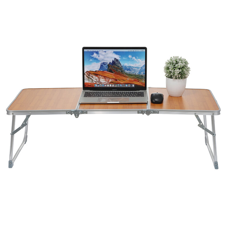 Обеденный стол для кемпинга на открытом воздухе, складной Расширенный стол для ноутбука из сплава три сложения, портативный складной стол, ...