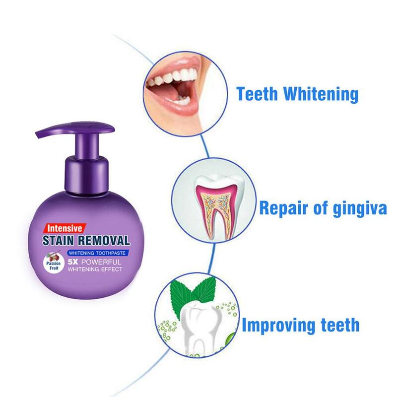 Pasta do zębów proszek do pieczenia wybielanie owoców pasta do zębów wybielanie pasty do zębów wybielanie oczyszczanie higiena jamy ustnej pielęgnacja