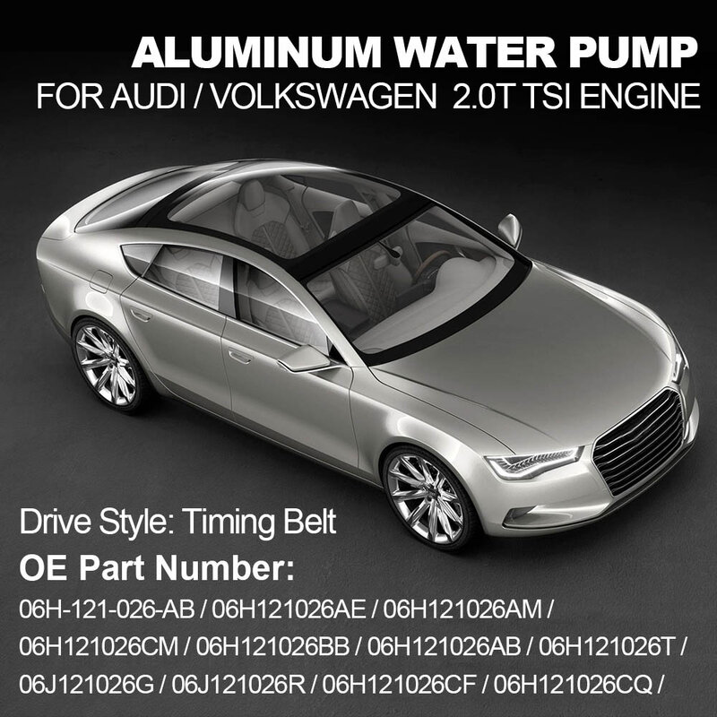 Auto aluminiowa pompa wodna z silnikiem do VW Passat Jetta Tiguan GTI Audi A3 A4 A5 A6 06H121026BB 06H121026AB 06H121026T 06H121026CQ.