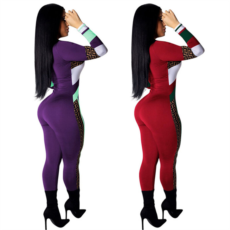 RStylish-monos de una pieza para mujer, ropa deportiva de manga larga con cremallera frontal, Color motero, otoño, 2021