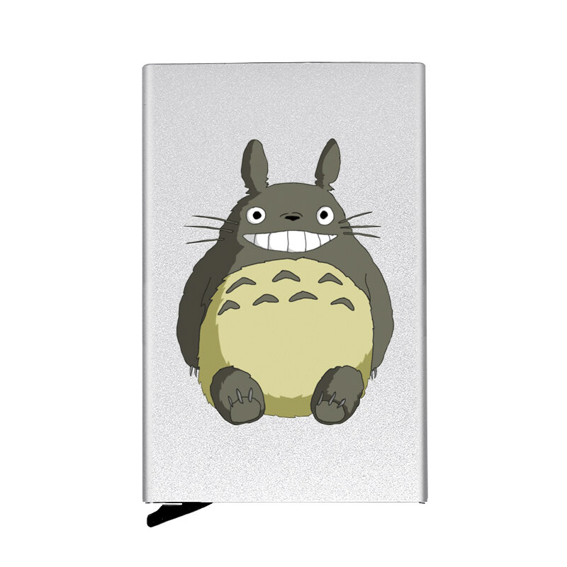 Porta carte di credito in metallo personalizzato carino My Neighbor Totoro stampa porta carte di credito porta carte di credito portafoglio Rfid