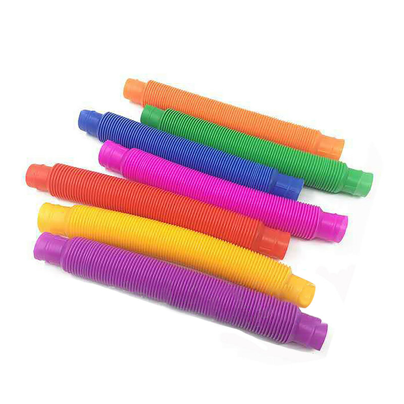 Colorido plástico pop tubo bobina crianças criativo mágico toyscircle brinquedos engraçados primeiros desenvolvimentos educacional brinquedo dobrável