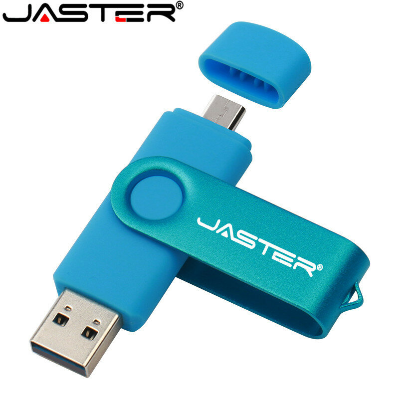 Jaster OTG USB Flash Drive 4GB 8 Gb 16GB 32GB 64GB 128GB Rotary Drive USB 2.0 Smartphone dan PC Memory Stick Dapat Menyesuaikan