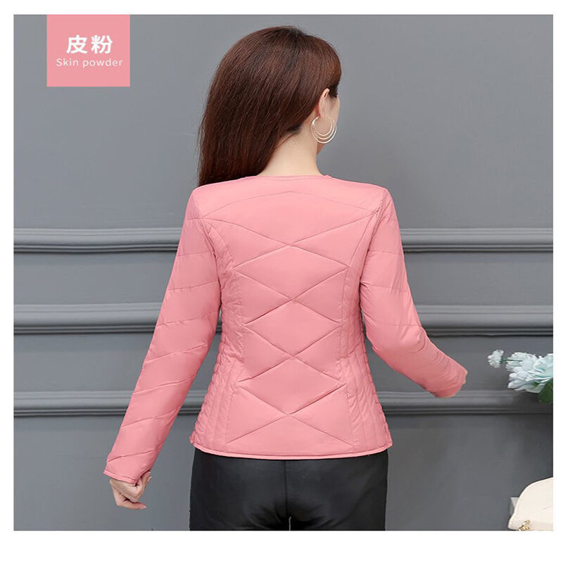 2021 new down jacket liner women's short long-sleeved large size mother's wear thickened warmth and slim down jacket down jacket