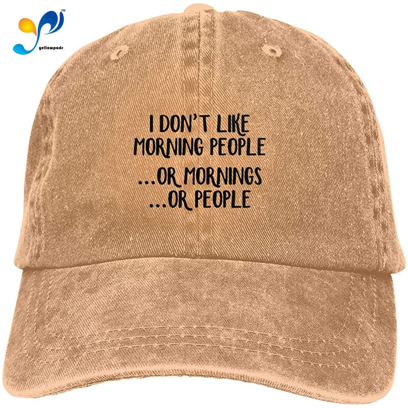 나는 아침 남녀공용 소프트 캐스켓 모자 패션 모자 빈티지 조절 야구 모자를 좋아하지 않습니다.