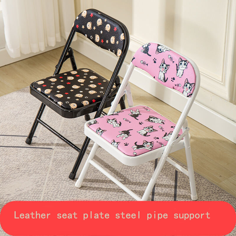 Chaise pliante Portable, tabouret de dessin animé, chaise de salle à manger à dossier, dortoir pour étudiants, Simple pour enfants