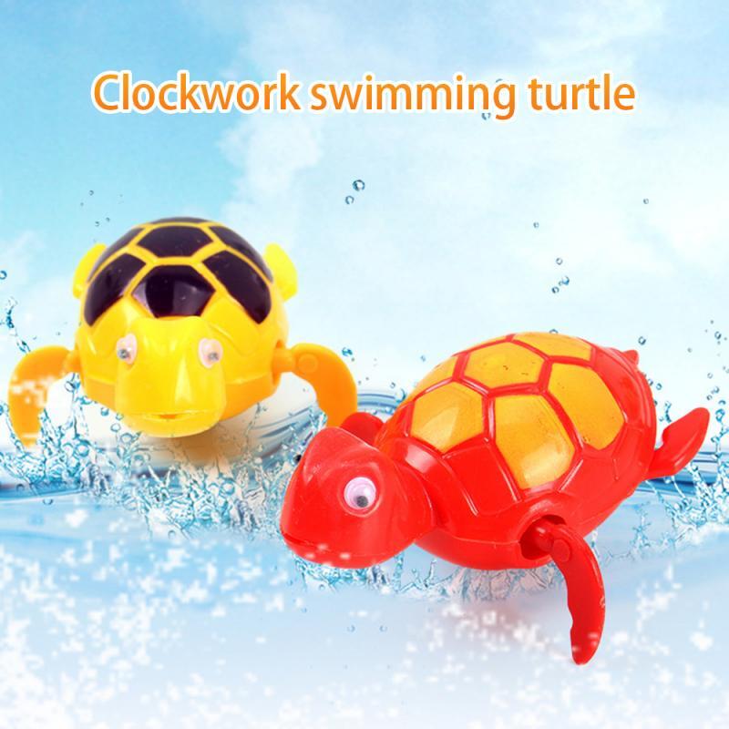 Juguetes de baño con mecanismo de relojería para niños, juguetes de baño con diseño de tortuga pequeña, ideal para el verano, 1 unidad