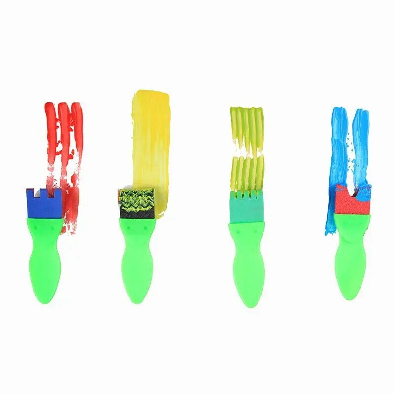 25 Pieces Kids Sponge Painting Brushes for Early Learning Mini Flower Sponge Brushes Drawing tools