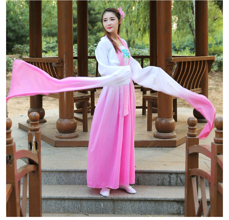 Traje de dança clássico hanfu, fantasia feminina estilo chinês