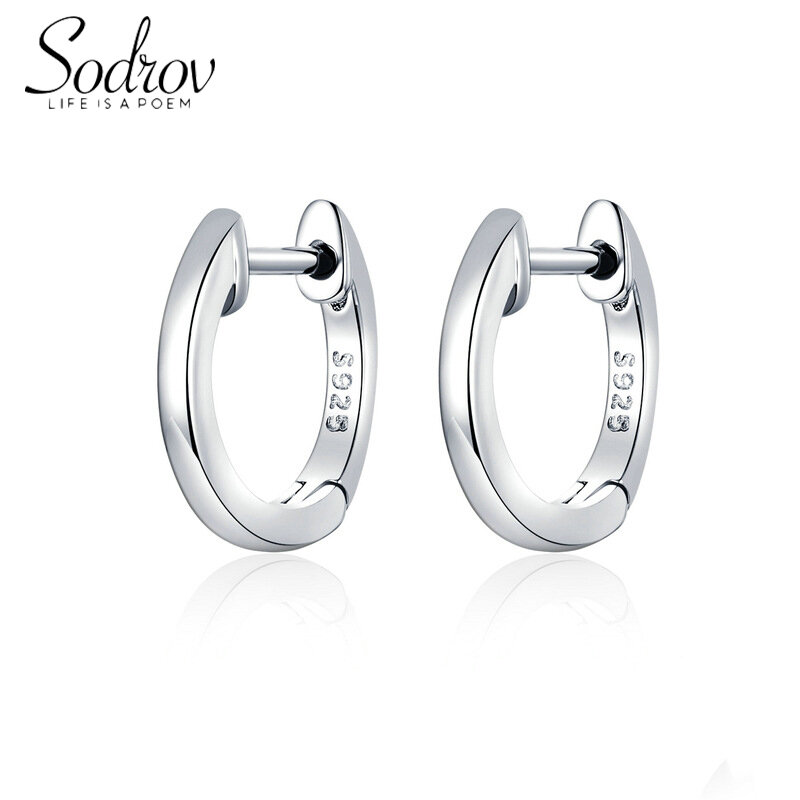 Sodrov Silver Earings Classic Small Round Hoop Earrings for women Brincos 925 Sterling Silver Fine Genuine High Quality jewelry
