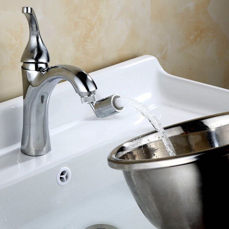 Robinet à économie d'eau pour salle de bains, tête de robinet 720 degrés aérateur Rotation de 360 ° robinet universel pivotant résistant aux éclaboussures robinet c1