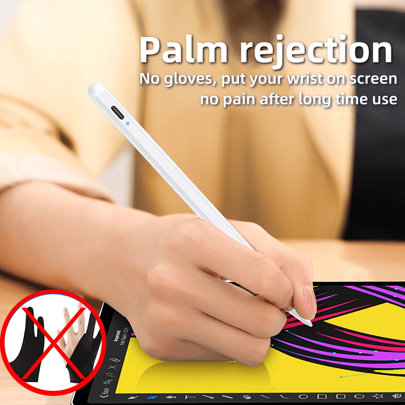 Caneta active stylus para ipad pro 11, 12.9 2020 2018, 2019, acessórios air, rejeição de palma, desenho para apple pencil 2 1, tela touch