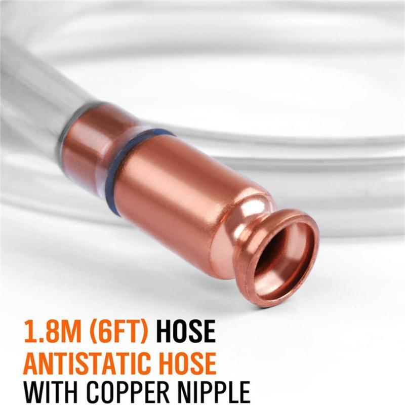 Red Copper Siphon Fuel Pipe Manual Pumping Oil Pipe Self-driving  Suction Oil Change Pipe For Car And Motorcycle 1.8m/2.5m