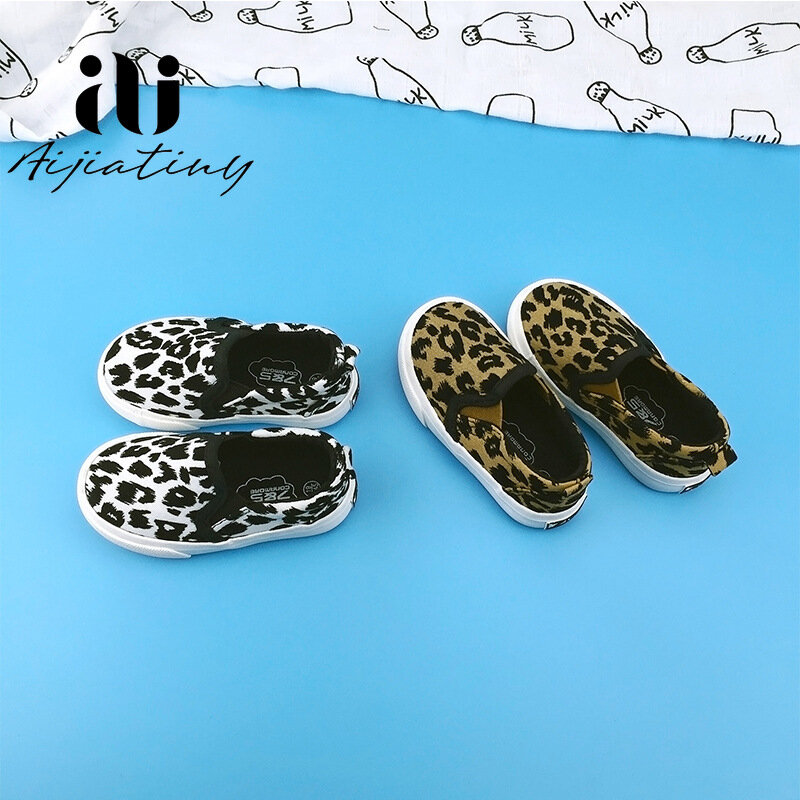 2021 outono crianças sapatos meninos tênis meninas sapatos de moda crianças sapatos para a menina leopardo impressão lona sapatos para o menino