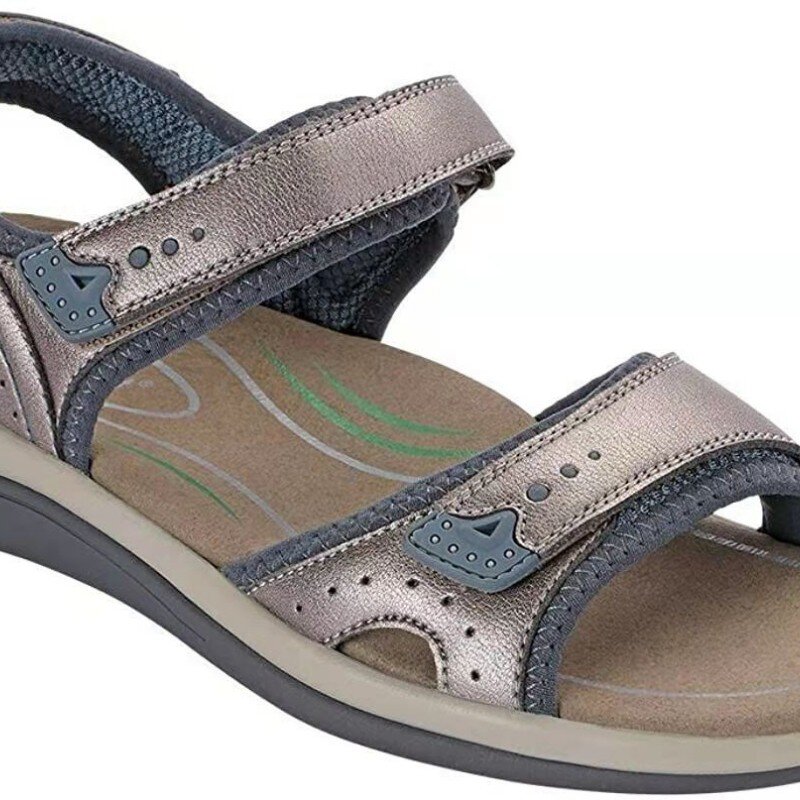 Cuñas de verano antideslizantes para mujer, sandalias transpirables con punta abierta, zapatos de estilo deportivo, zapatillas de talla grande