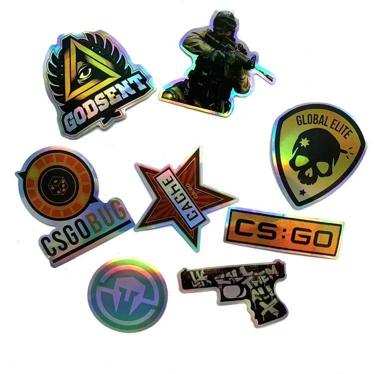 50PCS  CS GO Shooting game Dazzle Sticker For Trolley Backpack PVC Skateboard motorcycle helmet Car Styling Sticker