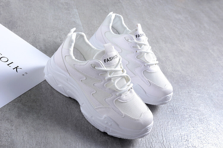 Sneakers women shoes breathable mesh sports casual shoes woman 2020 autumn solid lace-up wedges plaform shoes women sneakers
