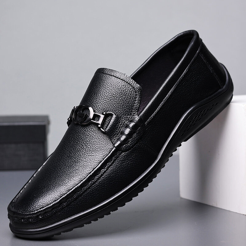 حجم كبير أحذية من الجلد حذاء رجالي الأعمال موضة حذاء رجالي غير رسمي رائجة البيع الأسود الرجال عادية أحذية من الجلد تنفس