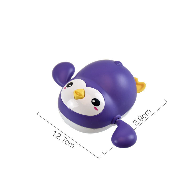 Juguete de ducha para bebés dibujo animado animal adorable pingüino bebé clásico juguete de agua natación cadena reloj de juguete para los niños