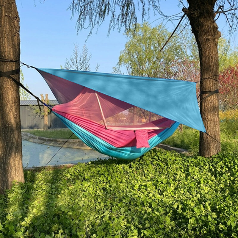 Camping Hammock Tent Awning Rain Fly Tarp Waterproof Mosquito Net Hammock Canopy Portable Sunshade