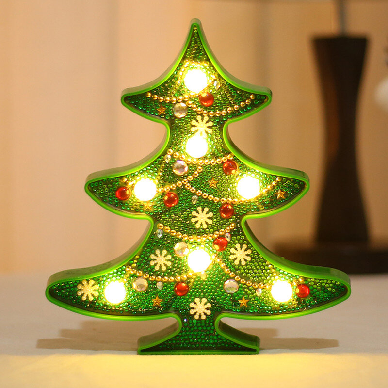 Nova lâmpada LED DIY Pintura Diamante Noite Luz Decoração do Casamento Da Forma Do Boneco de Neve Da Árvore de Natal do Ponto da Cruz do Bordado Especial