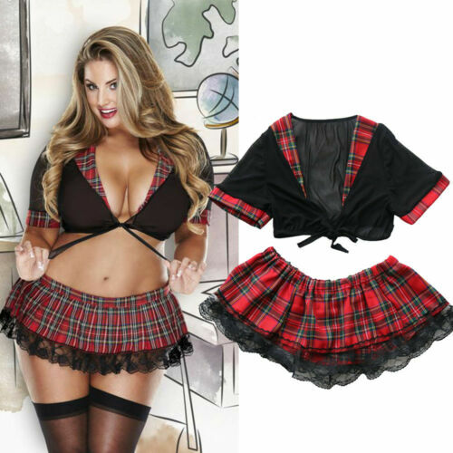 5XL Plus Size Porno Sexy Scotland Student Uniform Women Lingerie School Girls Cosplay Costume Hot Erotic Schoolgirl Dresses