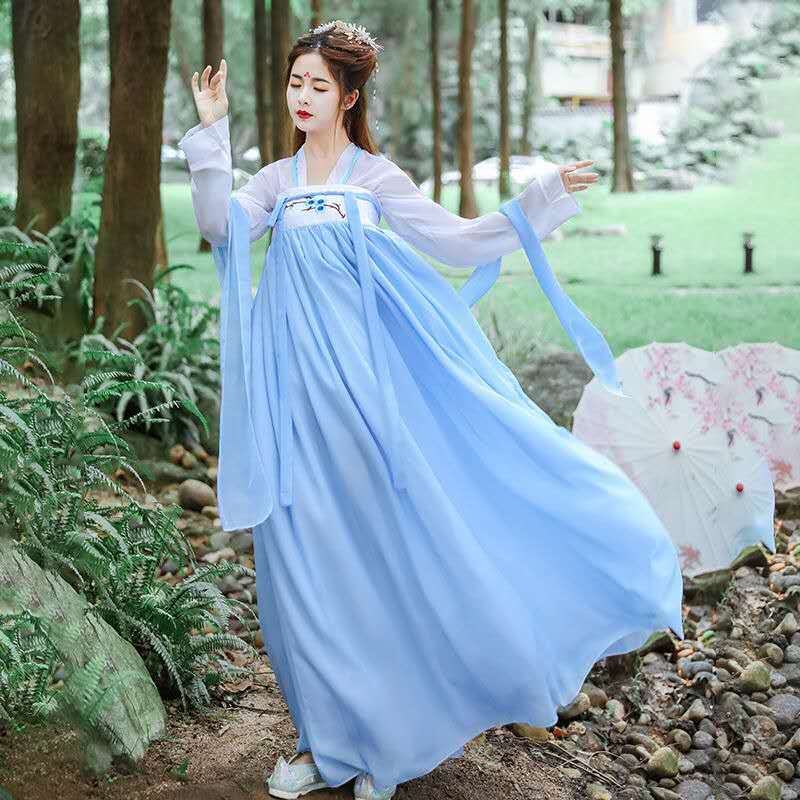 Chinese Traditional Fairy Dance Clothing Ancient Hanfu Women Oriental Folk Dancewear Lady Tang Dynasty Princess Woman Costume
