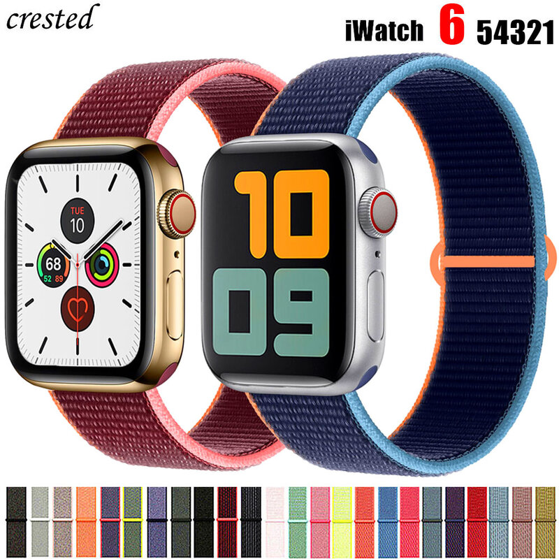 ไนลอนสำหรับ Apple Watch Band 44มม.40มม.42มม.38มม.Smartwatch สายรัดข้อมือกีฬาสร้อยข้อมือ IWatch Series 3 4 5 6 Se Band