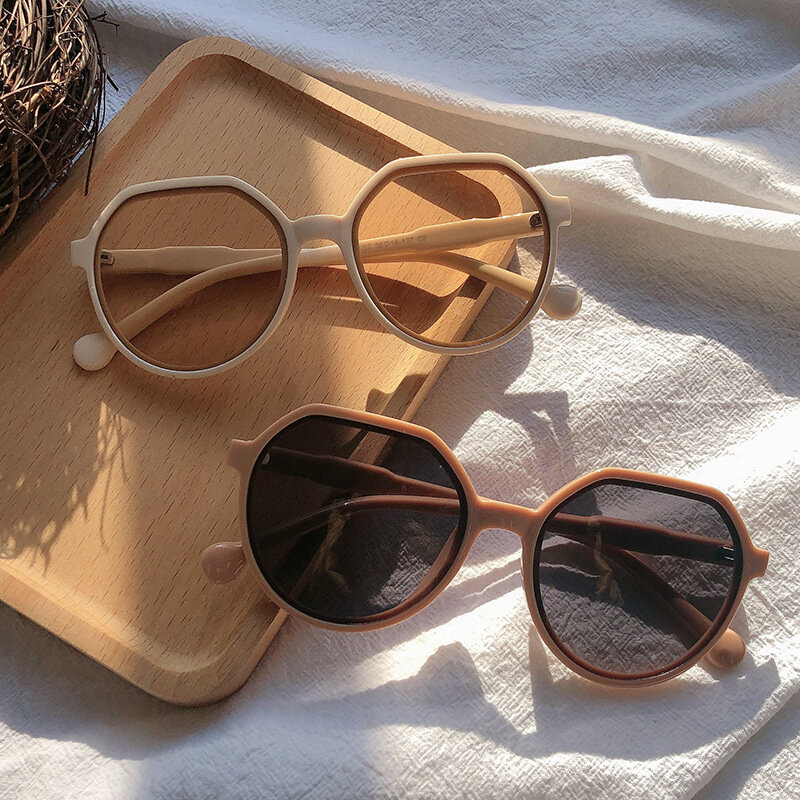 Occhiali da sole di tendenza All-match per donna occhiali da sole personalizzati con montatura grande Color caramella occhiali da sole con montatura rotonda Ins