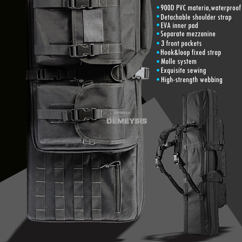 Tático duplo rifle caso arma exército airsoft combate acolchoado shotgun armazenamento mochila pistola e revista de armazenamento 95cm / 116cm