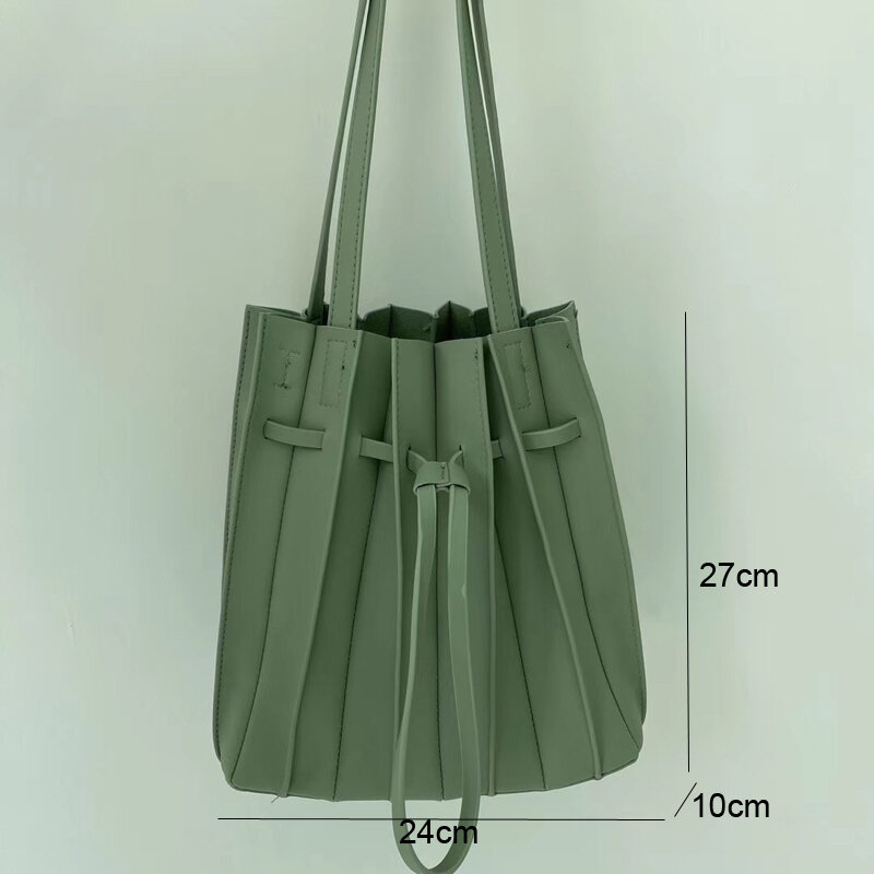 2020 nouvelle couleur unie femme sac plissé femmes cordon petit sacs à main orgue concepteur Chic sac ensembles japon dames sac à bandoulière