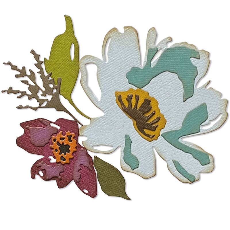 2021 nowa karta Diy Handmade prezent Brushstroke kwiaty 3 cienkie metalowe wykrojniki produkt na wyprzedaży pamiętnik pamiętnik dekoracji
