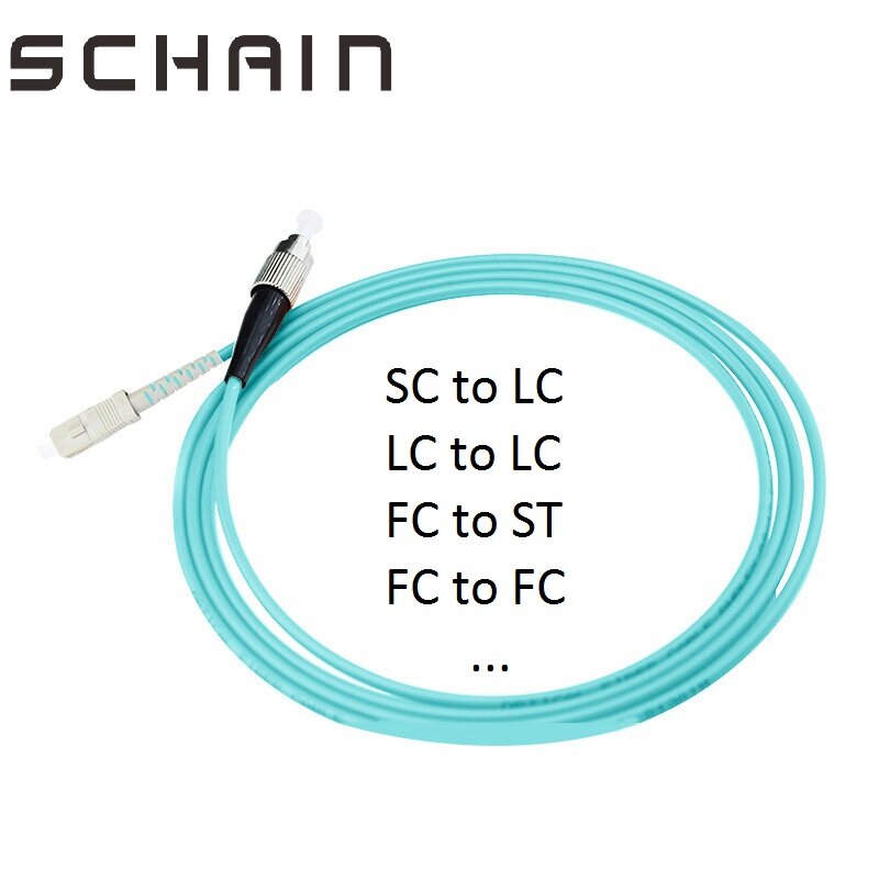 1m LC SC FC ST UPC kabel optyczny Simplex OM3 wielomodowy pcv 2.0mm światłowód osłona kabla światłowód Patchcord optyczny skoczek Ftth