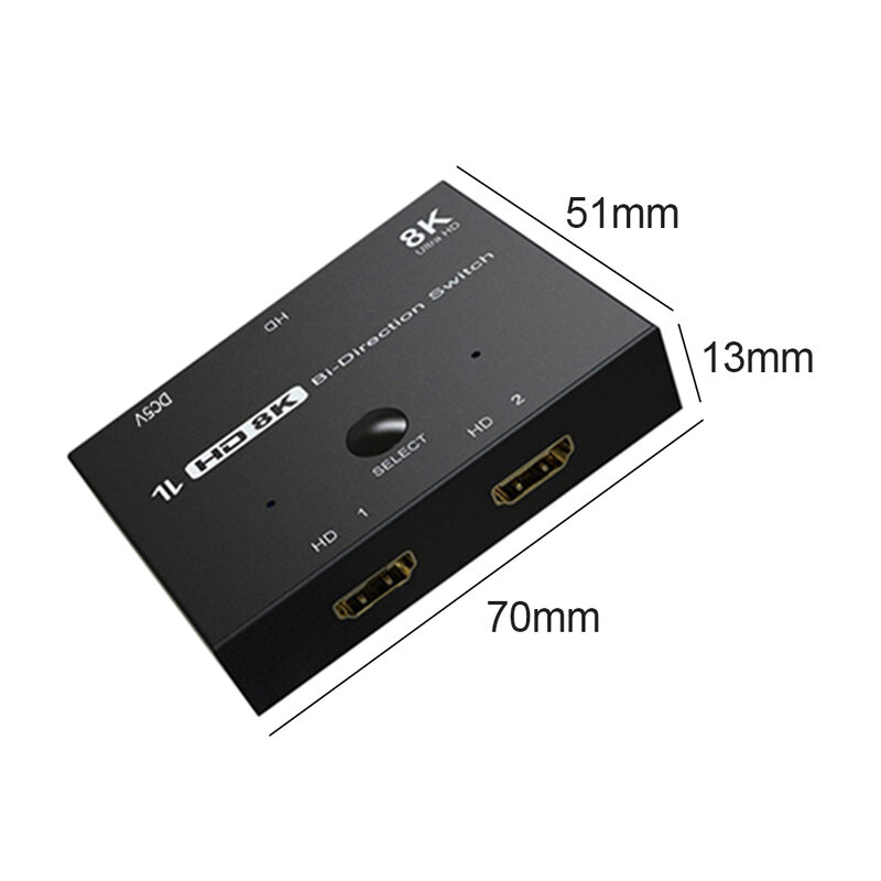 HDMI-compatible 2.1 HD Switcher Adapter 4K 120Hz 1x2 8K 60Hz 2x1 Bi-Direction Converter Splitter for PS4/5 Switch TV HDTV Xbox