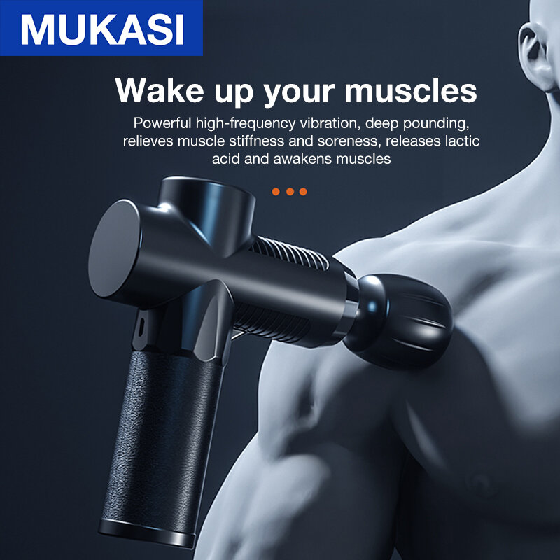 Массажер MUKASI для глубоких тканей, пистолет для массажа мышц тела, плеч, спины, шеи, упражнений, релаксации, похудения, формирования, облегчен...