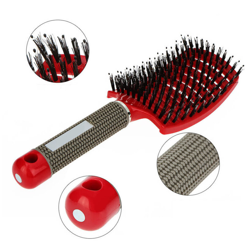 Hair Scalp Massage Comb Hairbrush Bristle&Nylon Women Wet Curly Detangle Hair Brush for Salon Hairdressing Styling Tools