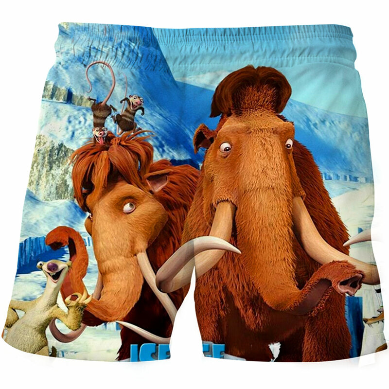 Pantalones cortos de dibujos animados en 3d para niños y niñas, traje de baño con estampado de moda para playa