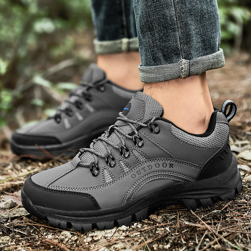 Chaussures de marche légères en cuir pour hommes, baskets antidérapantes décontractées pour l'extérieur, chaussures de randonnée Zapatos Hombre, grande taille 49, nouvelle collection 2021