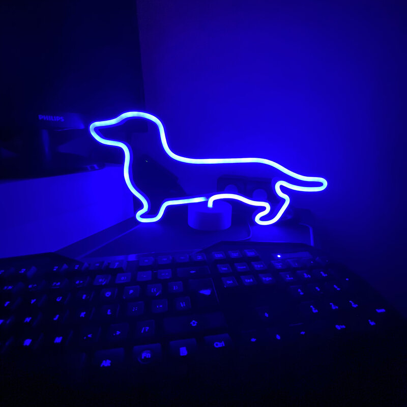 Dog LED Neon Signs Table Decoration Night Lights Lamps Art Decor Decorative for Home Party Wedding Birthday Kids or Girl Room