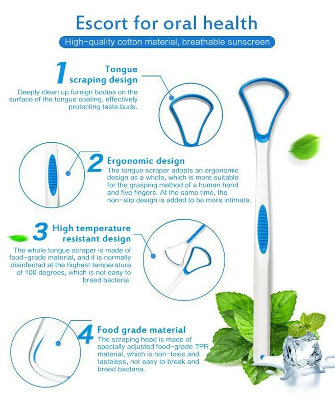 Cepillo de dientes antideslizante con mango, 3 colores, higiene bucal, para mantener el respiración fresco, elimina la lengua, TSLM1
