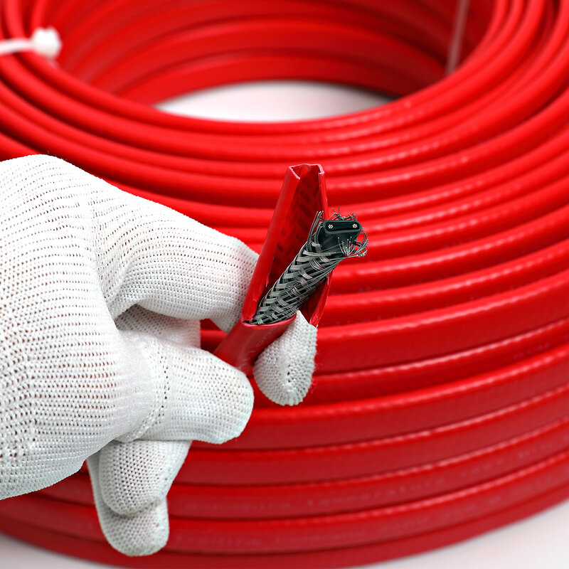 Tubulação de aquecimento reforçada indústria aquecimento 220v cabo de alta qualidade auto-limitante dispositivo de temperatura 35w tubo de poupança de energia vermelho 1m